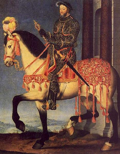 Francois Clouet Portrait of Francois I on Horseback